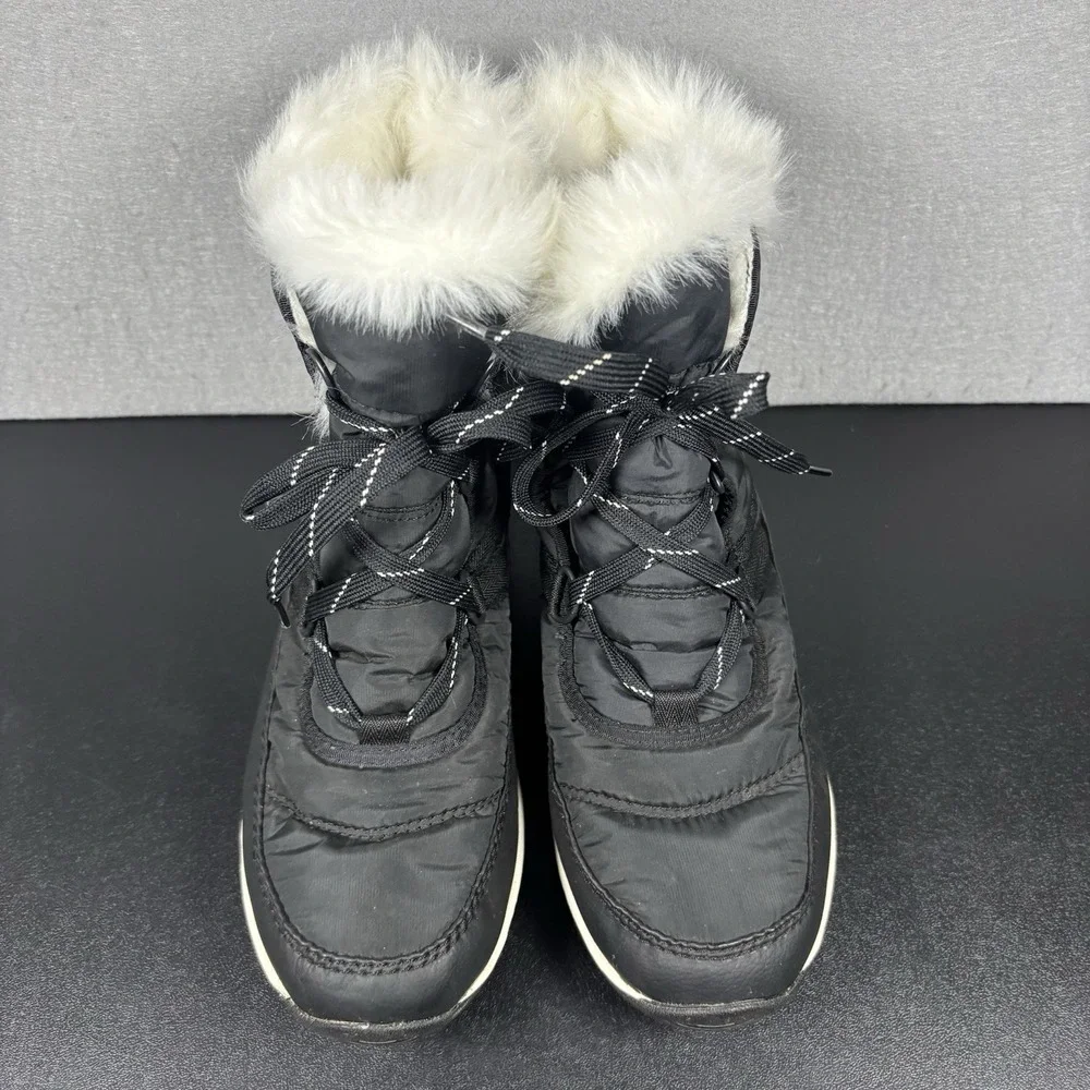 SOREL‎ Women's Whitney Short Lace-up Waterproof Insulated Winter Boot Sz 9 Black